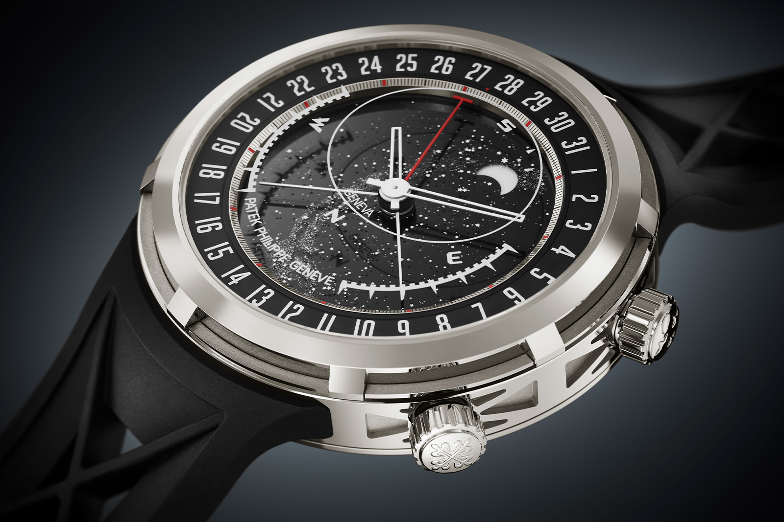 Patek Philippe Celestial Sunrise And Sunset 6105G — вид под углом