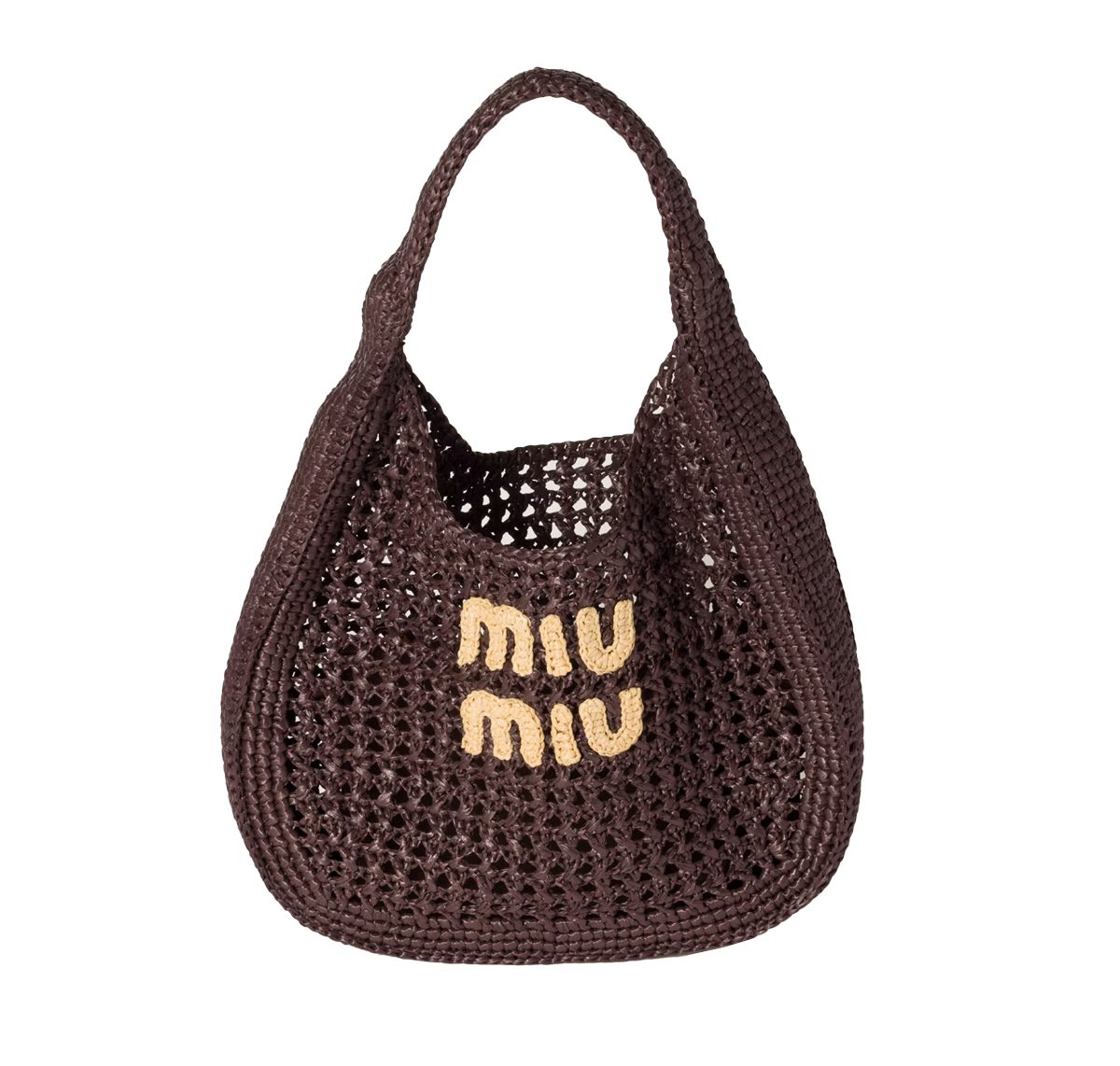 Сумка-хобо Miu Miu с плетением под рафию, 2 600 долларов