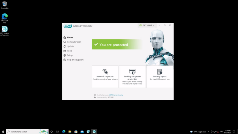 Снимок экрана программы ESET Internet Security