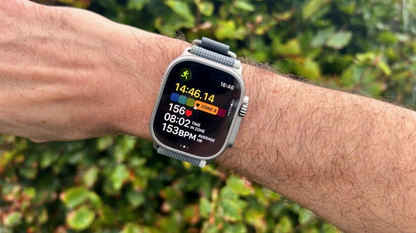 Передняя зона пульса на Apple Watch Ultra 2