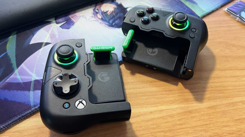 Вид под углом на GameSir X4 Aileron, настроенный для раздельного режима